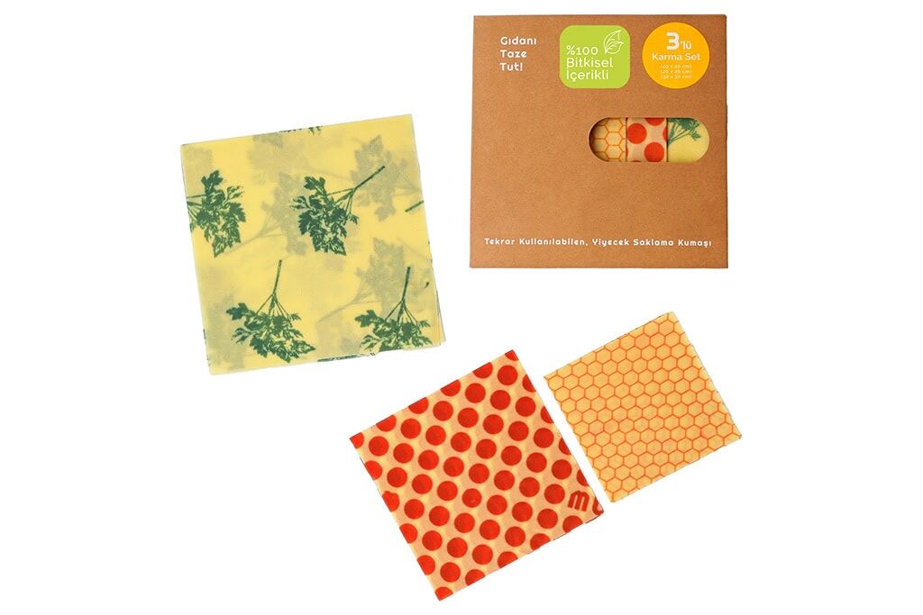 Sustainable Vegan Wax Wraps – Assorted 3 Pack Sustainable Vegan Wax Wraps – Assorted 3 Pack