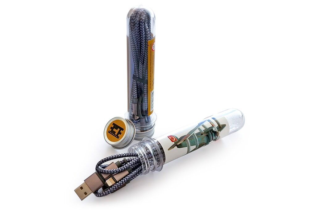 USB Charging Cable in Test Tube
