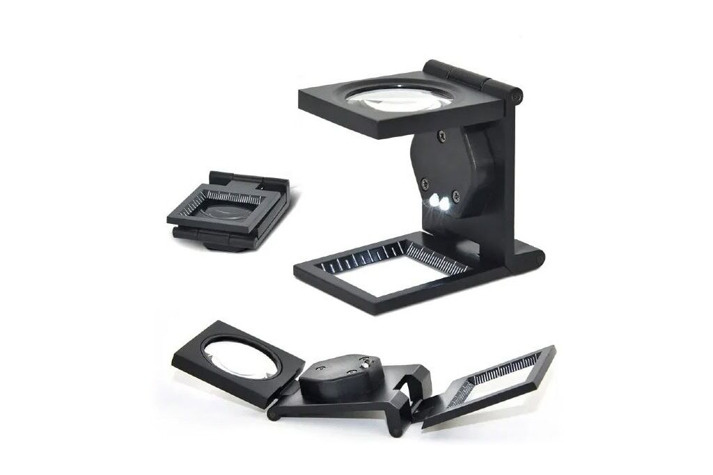 10X Foldable Metal Magnifying Loupe with LED Lights